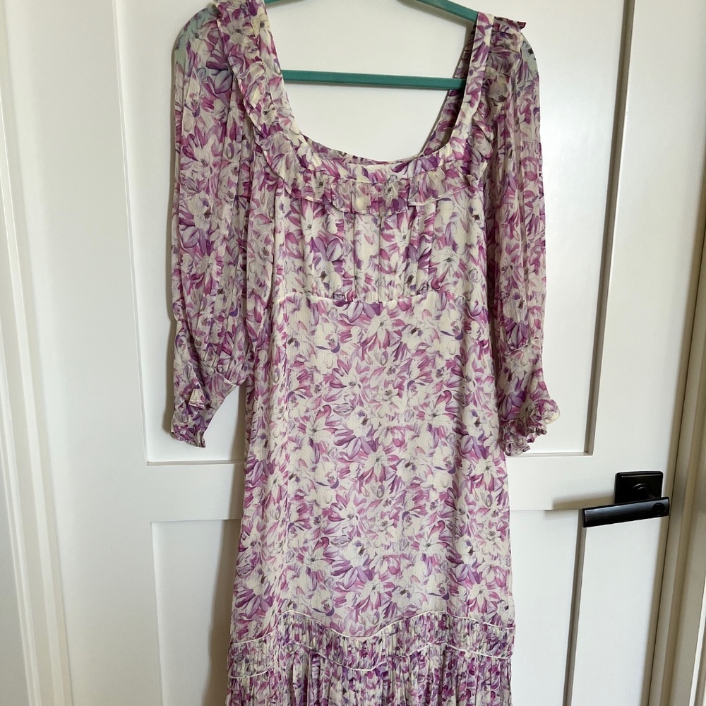 LoveShackFancy long-sleeve silk dress